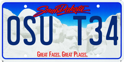 SD license plate 0SUT34