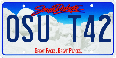 SD license plate 0SUT42