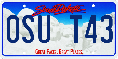 SD license plate 0SUT43