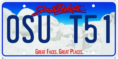 SD license plate 0SUT51