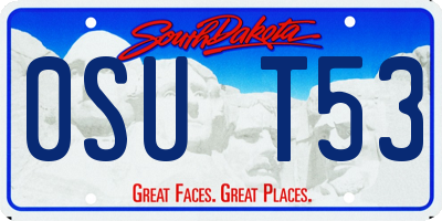 SD license plate 0SUT53