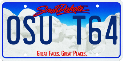 SD license plate 0SUT64