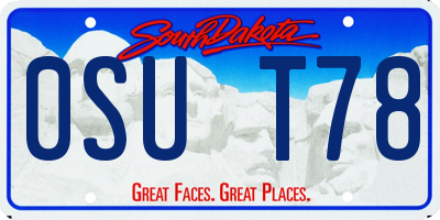 SD license plate 0SUT78