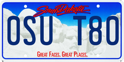 SD license plate 0SUT80