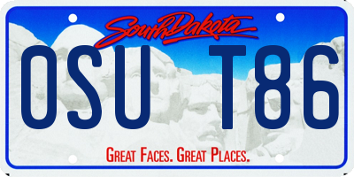 SD license plate 0SUT86