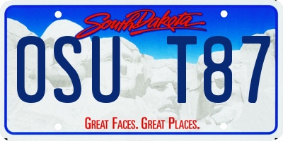 SD license plate 0SUT87
