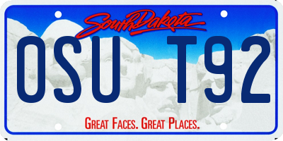SD license plate 0SUT92
