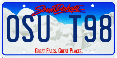 SD license plate 0SUT98