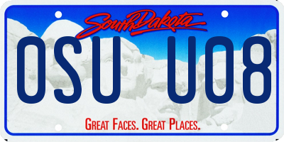 SD license plate 0SUU08