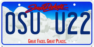 SD license plate 0SUU22