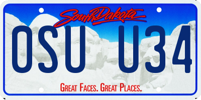 SD license plate 0SUU34