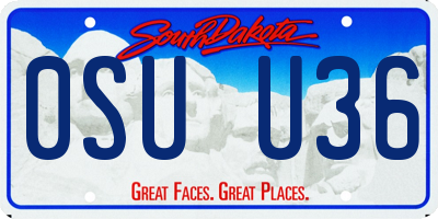 SD license plate 0SUU36