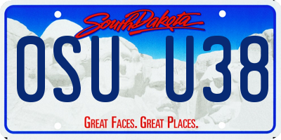SD license plate 0SUU38