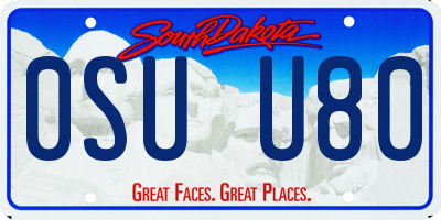 SD license plate 0SUU80