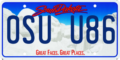 SD license plate 0SUU86