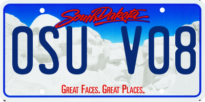 SD license plate 0SUV08