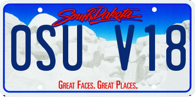 SD license plate 0SUV18
