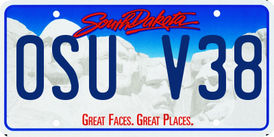 SD license plate 0SUV38