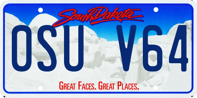 SD license plate 0SUV64