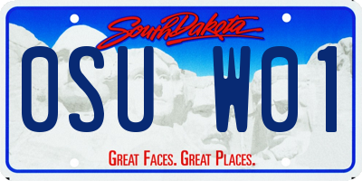 SD license plate 0SUW01