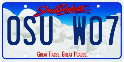 SD license plate 0SUW07