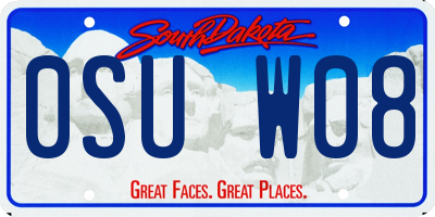 SD license plate 0SUW08