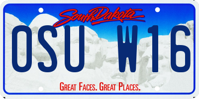 SD license plate 0SUW16