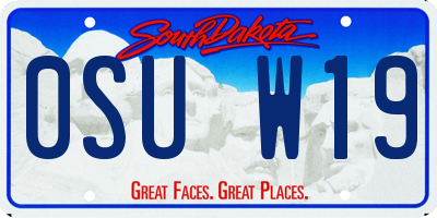 SD license plate 0SUW19