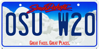 SD license plate 0SUW20