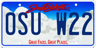 SD license plate 0SUW22