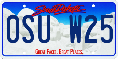 SD license plate 0SUW25