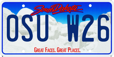 SD license plate 0SUW26