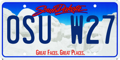 SD license plate 0SUW27