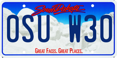 SD license plate 0SUW30