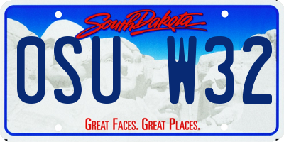 SD license plate 0SUW32