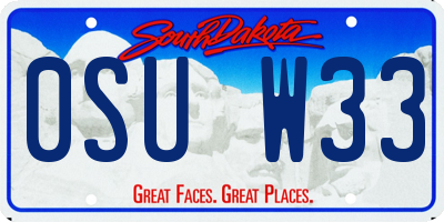 SD license plate 0SUW33