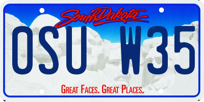 SD license plate 0SUW35