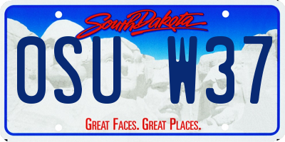 SD license plate 0SUW37