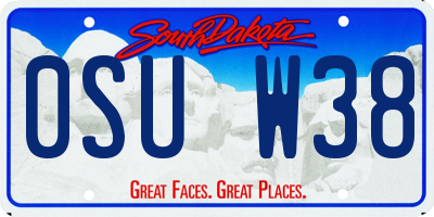 SD license plate 0SUW38