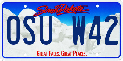 SD license plate 0SUW42