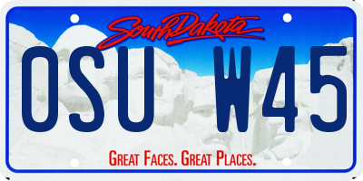 SD license plate 0SUW45