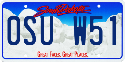 SD license plate 0SUW51