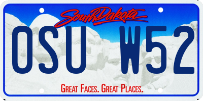 SD license plate 0SUW52