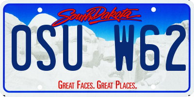 SD license plate 0SUW62