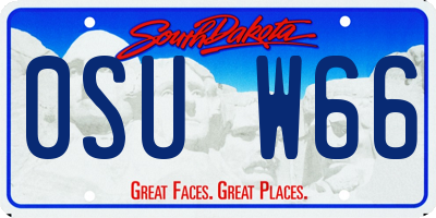 SD license plate 0SUW66