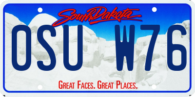 SD license plate 0SUW76