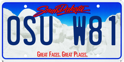 SD license plate 0SUW81