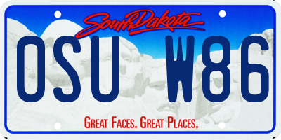 SD license plate 0SUW86