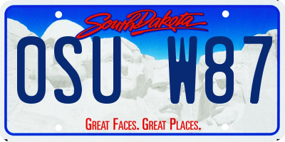 SD license plate 0SUW87