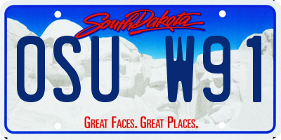 SD license plate 0SUW91